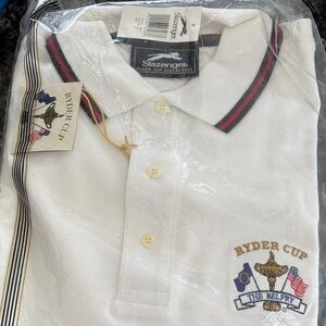 Ryder Cup Slazenger Polo Shirt - White with Embroidered Ryder Cup Design